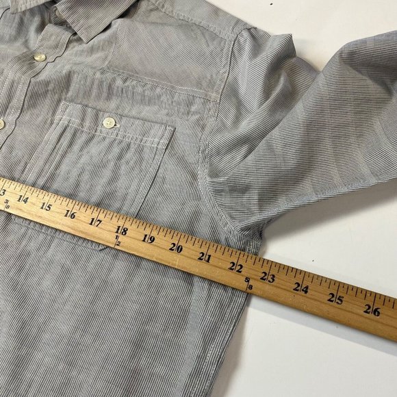 Toad & Co Gray Micro Striped Casual Lightweight Long Sleeve Button Shirt Medium - Picture 6 of 9